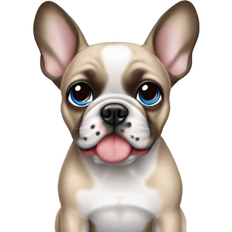 Fawn Merle French Bulldog with one blue eye emoji