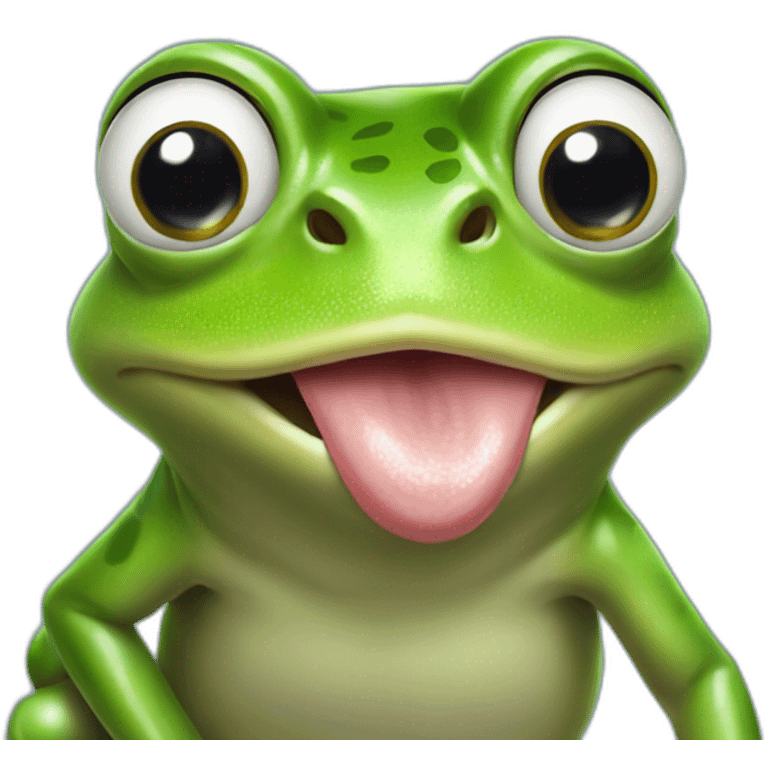 Frog sticking out the tongue emoji