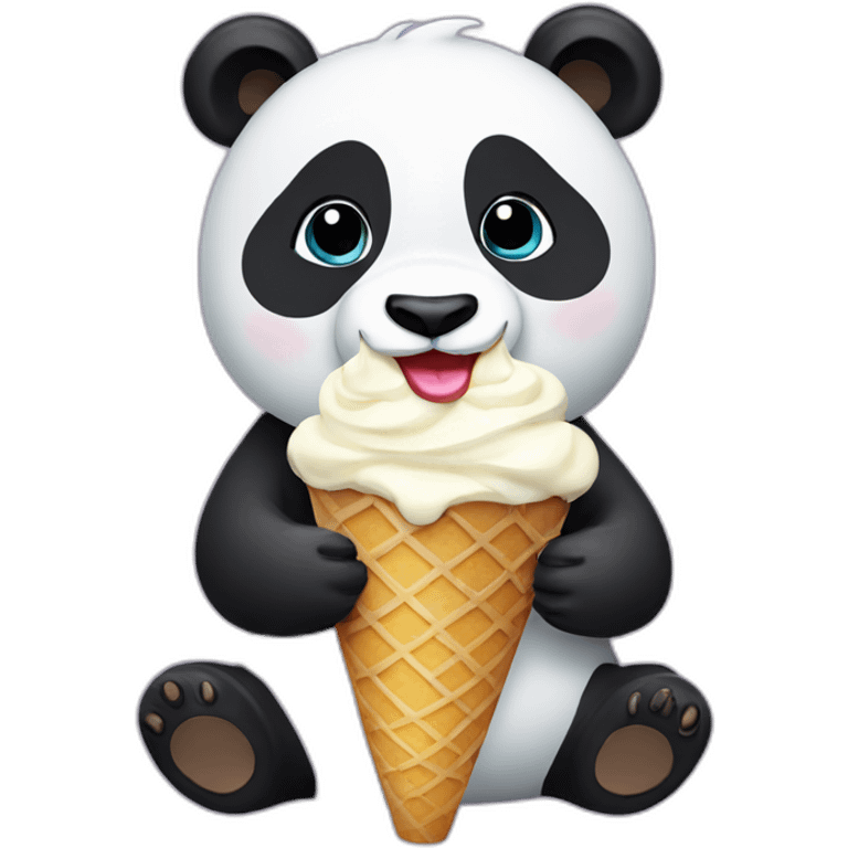 Panda eating ice cream emoji