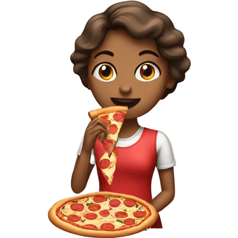 Girl eating a Pizza  emoji