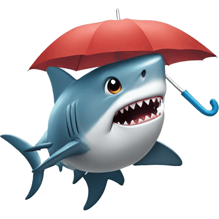 Shark with umbrella  emoji