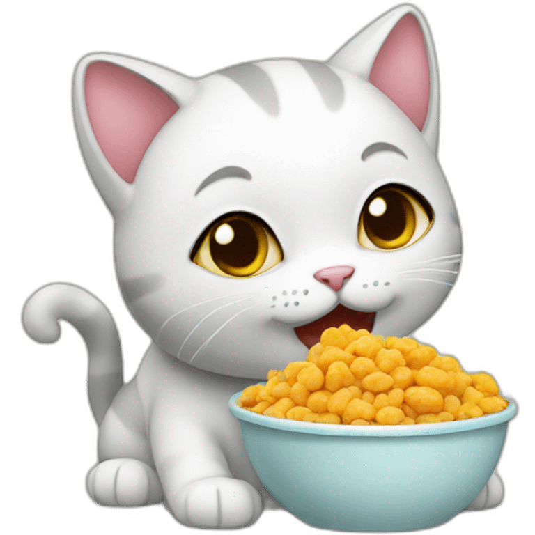 cute cat eating food emoji