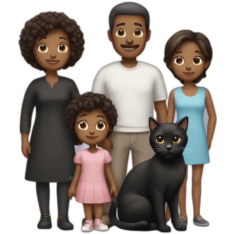 family with black cat emoji