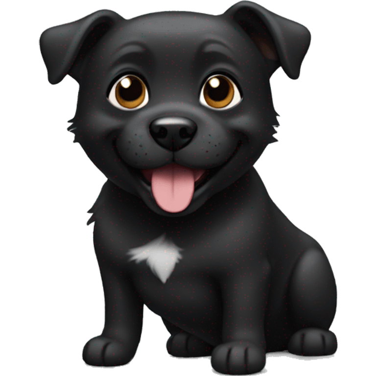 A little black happy dog emoji