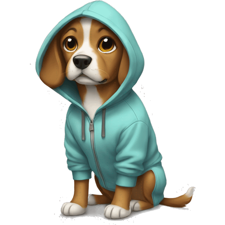 Dog wearing a hoodie emoji