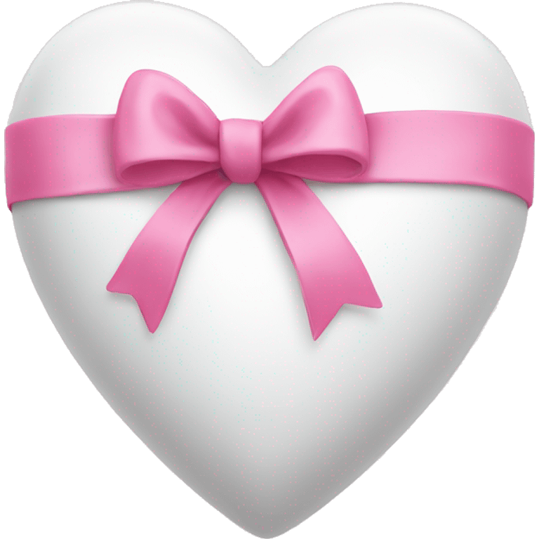 White heart with pink bow emoji