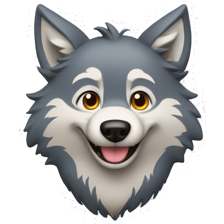 Happy wolf, animated emoji