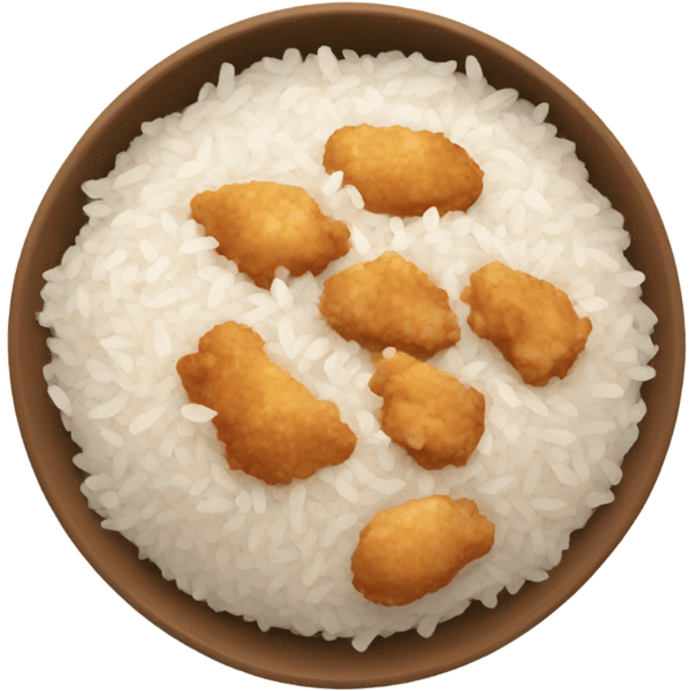 bowl of rice and chicken emoji