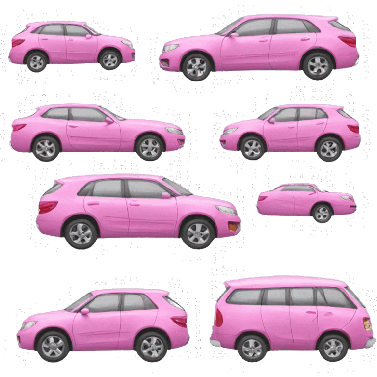 Pink car with  emoji