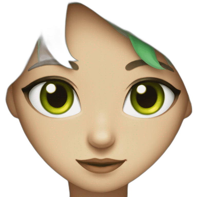 cat girl green eye emoji