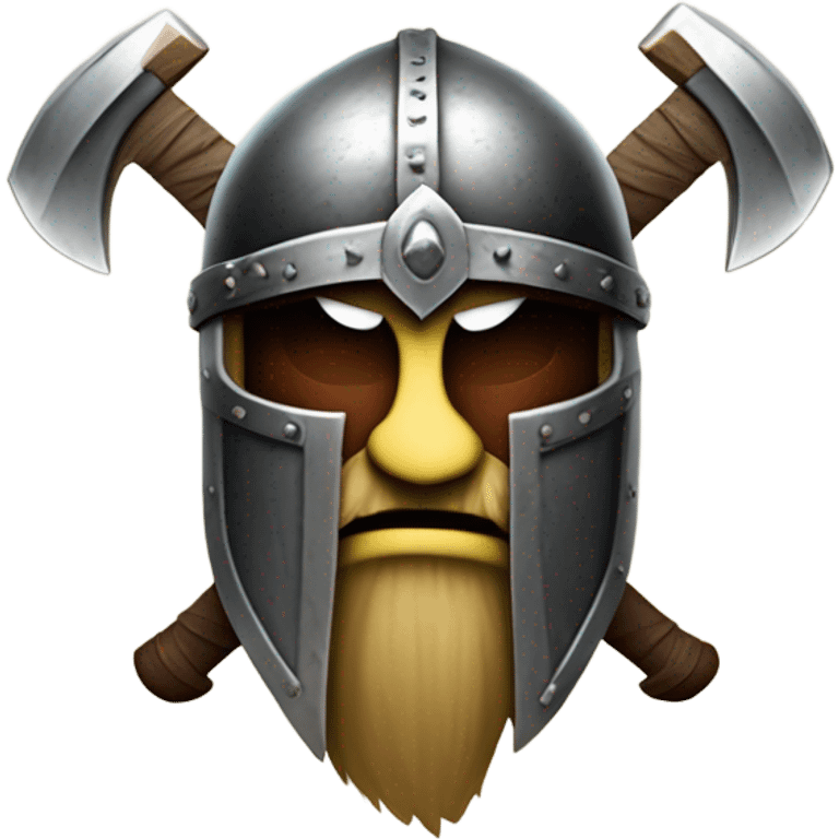 apple with two battle axes and a viking helmet  emoji