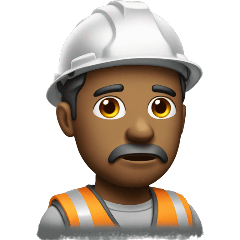 Very disappointed construction worker emoji