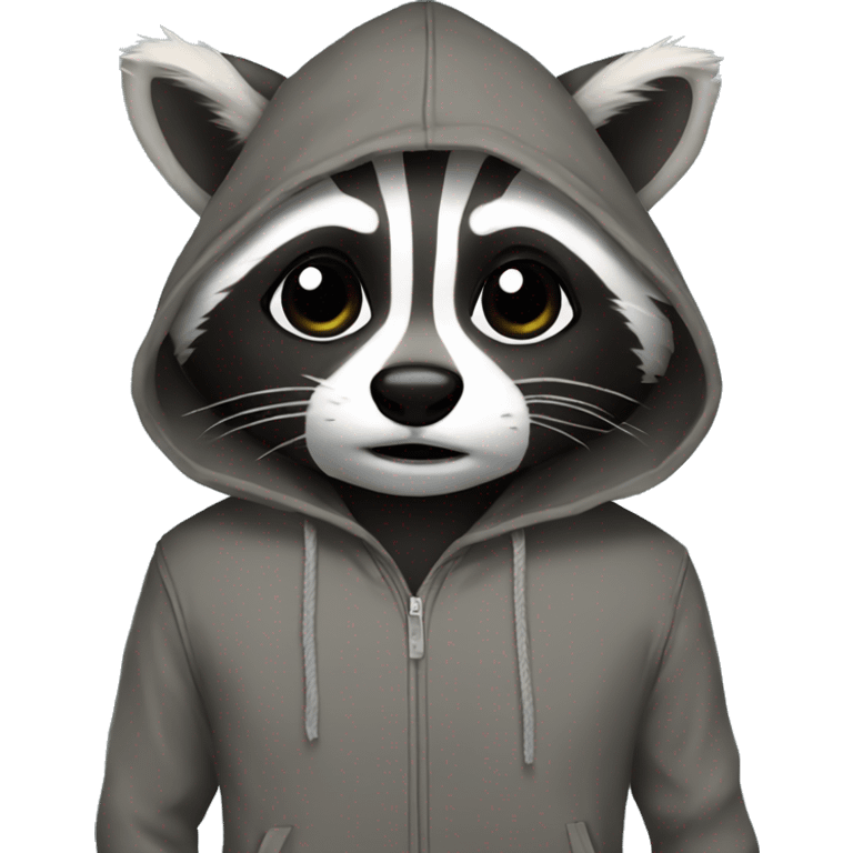 Raccoon with hoodie emoji