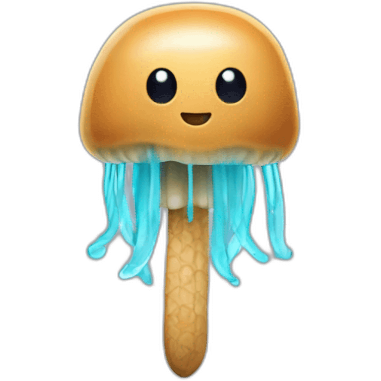 Peanut butter cute jellyfish holding sword emoji