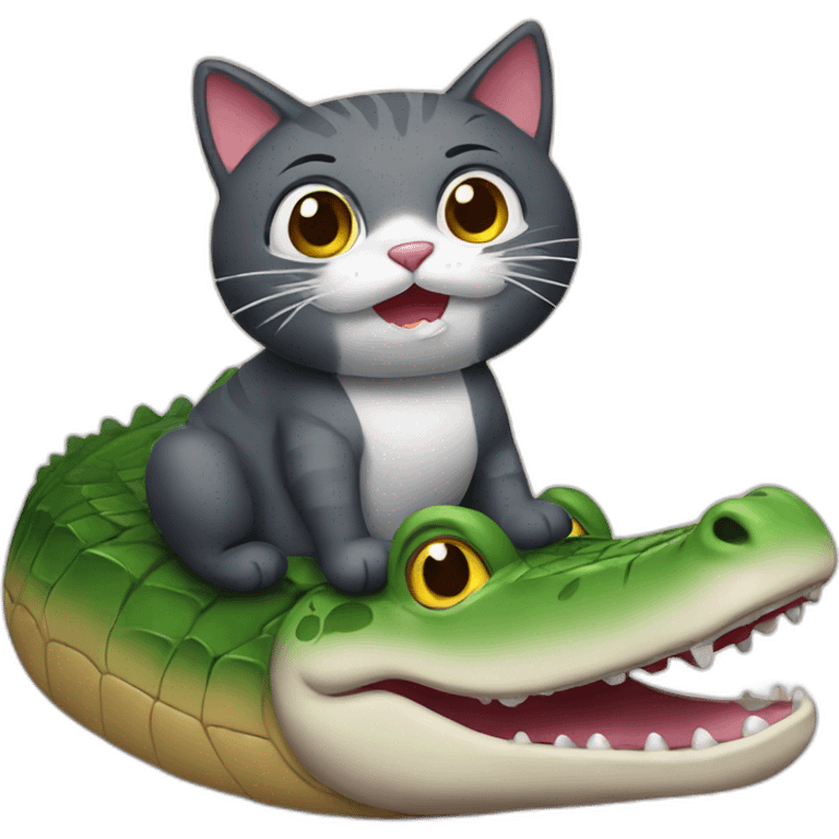 A cat on an alligator emoji