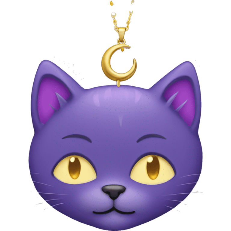 Purple cat with half moon necklace named catnap emoji