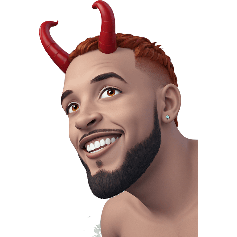 smiling red-haired boy with horns emoji