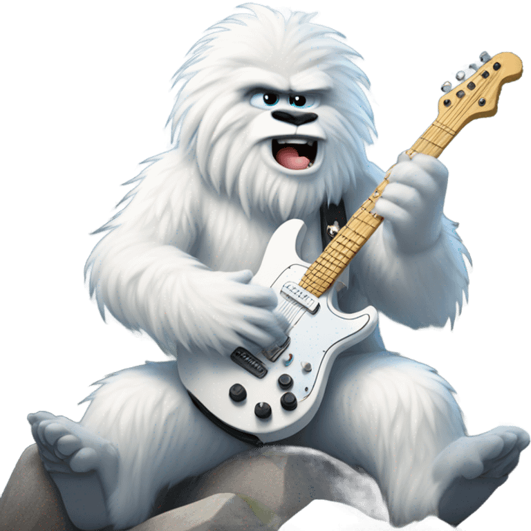 A yeti playing guitar emoji