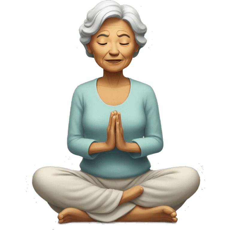 meditating elder lady emoji