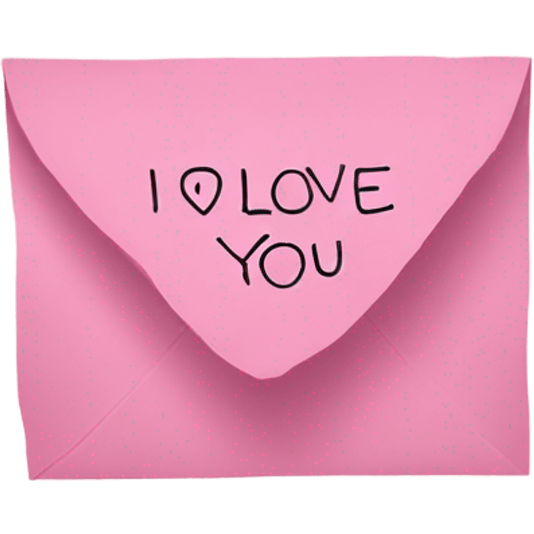 Pink paper that says I love you  emoji