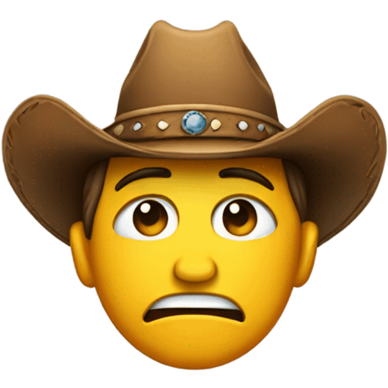 Crying face with cowboy  emoji