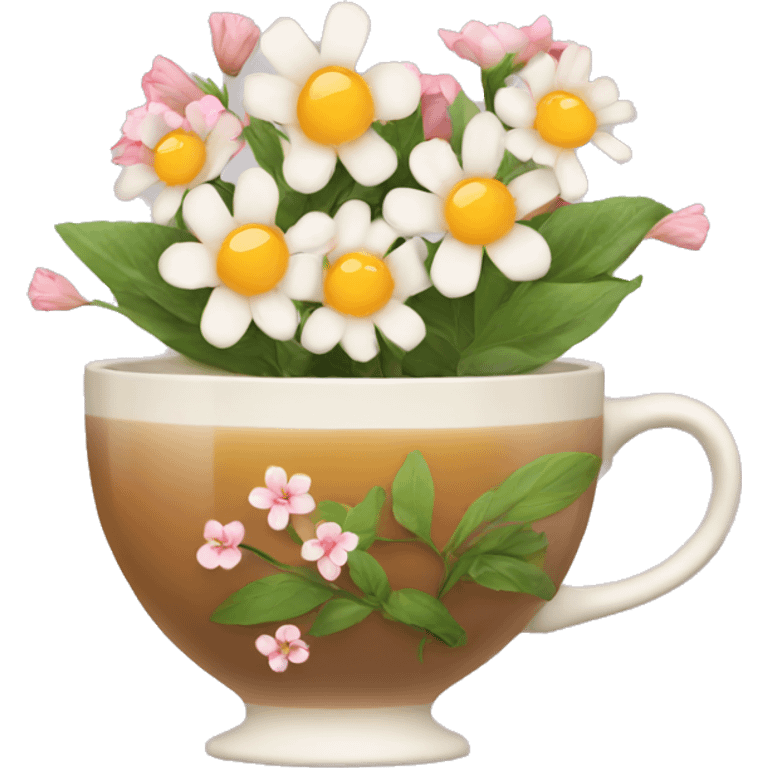 tea with flowers emoji