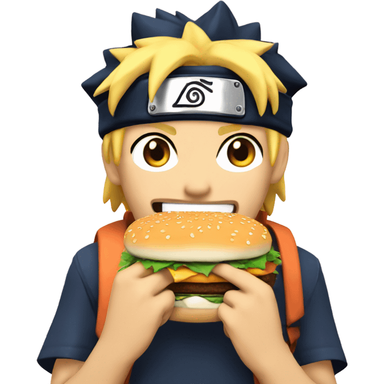 Naruto eating burger emoji