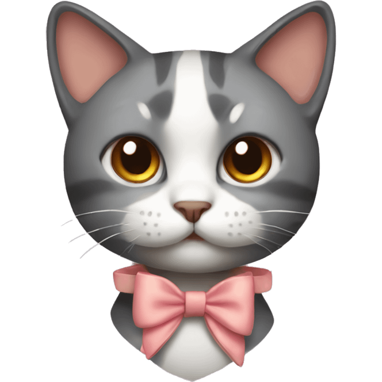 cat wearing a bow emoji