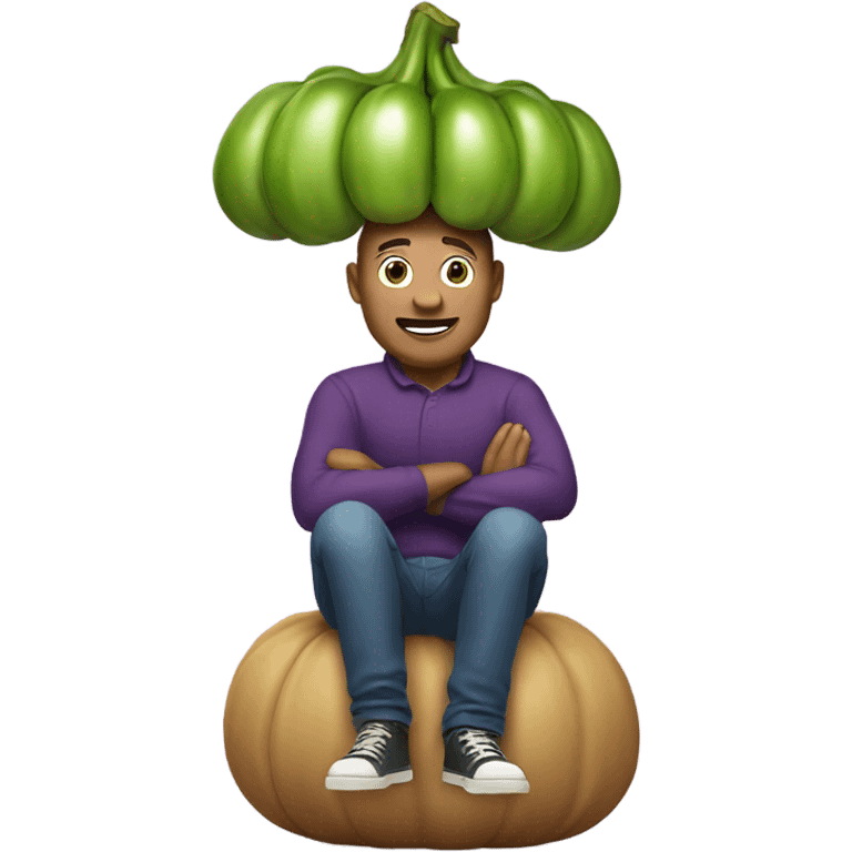 man riding eggplant emoji