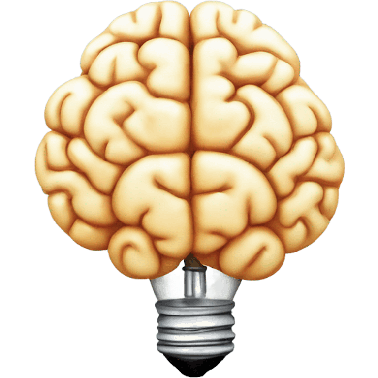 the human brain shaped idea lightbulb emoji