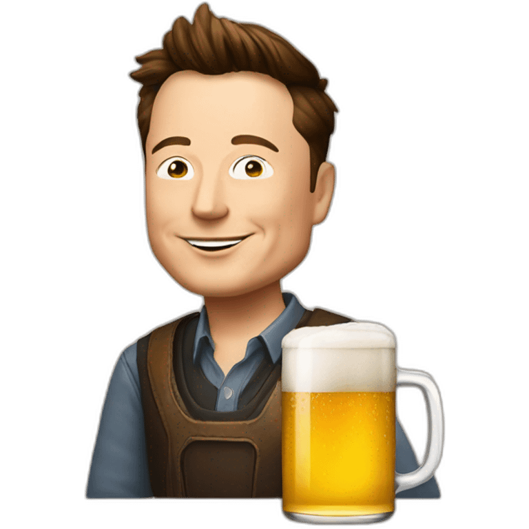 Elon musk avec une bière emoji