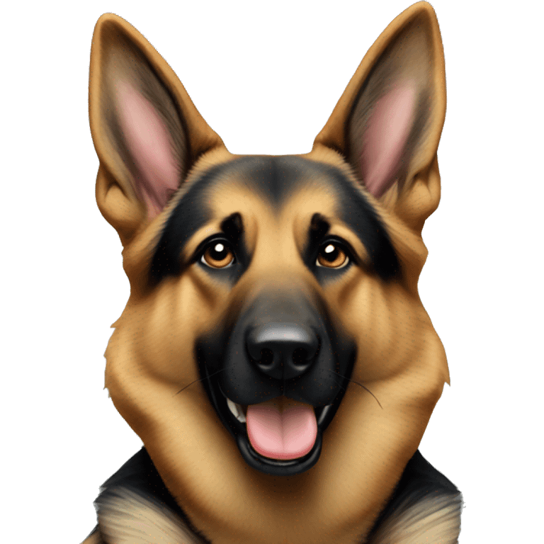 German Shepherd posing for meme emoji