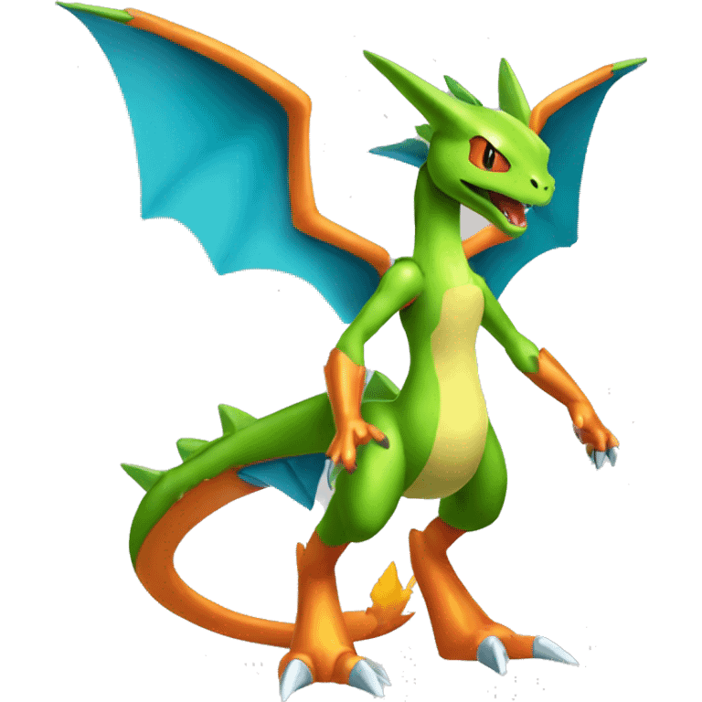 Metallic medabot-Flygon-Charizard full body emoji