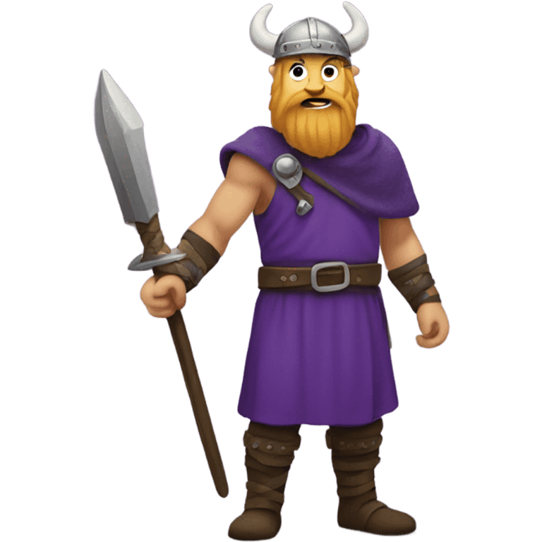 Viking wearing purple emoji