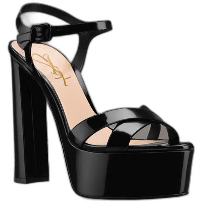 Ysl heel sandal TRIBUTE PLATFORM SANDAL black PATENT LEATHER emoji