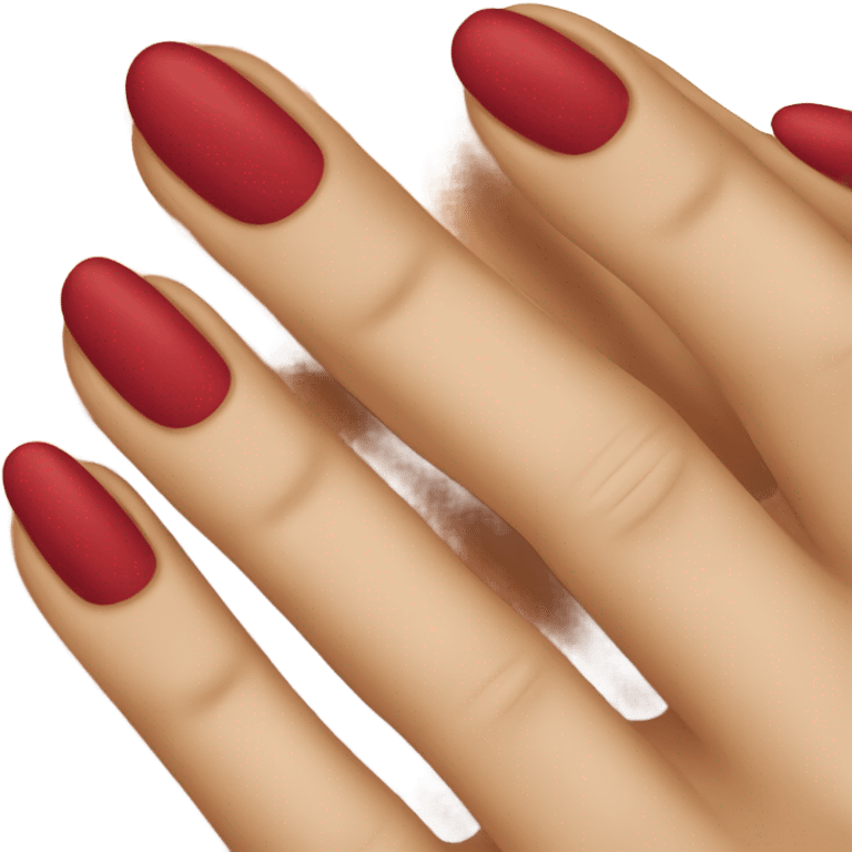 Long red  nails on medium skin ton emoji