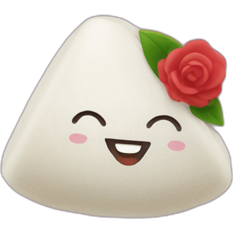 onigiri avec un pancarte marqué rozen emoji