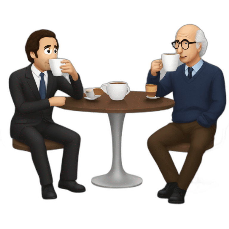 Larry David and Michael Scott drinking coffee emoji