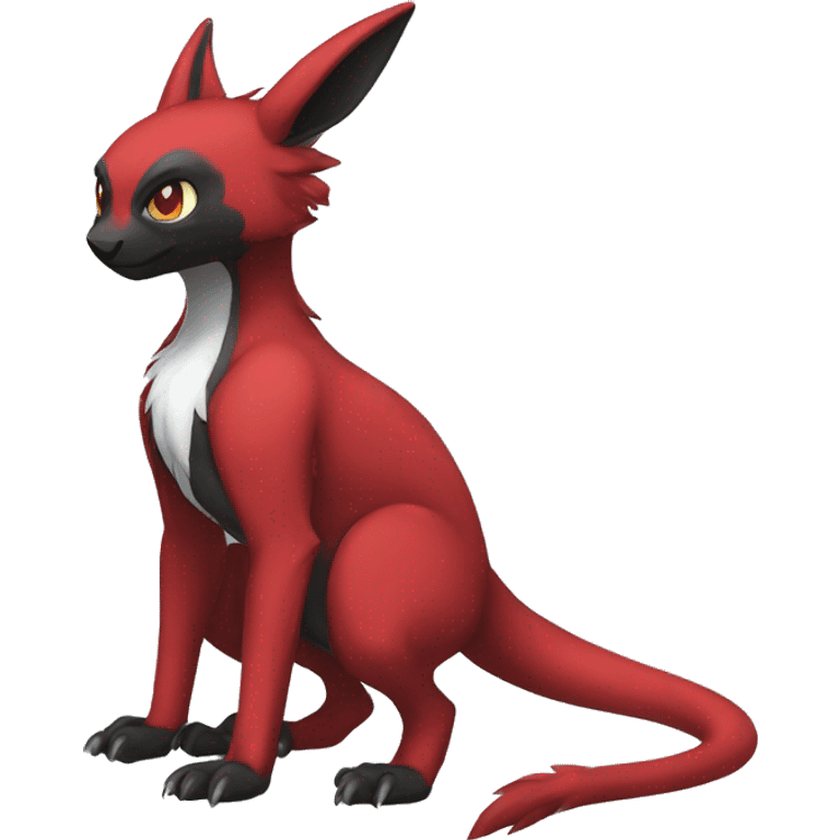 cool black red animal hybrid Fakemon full body emoji