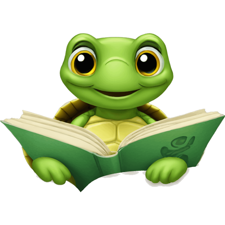 TURTLE READING  emoji