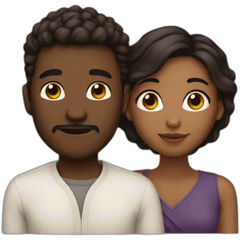 Interracial love emoji