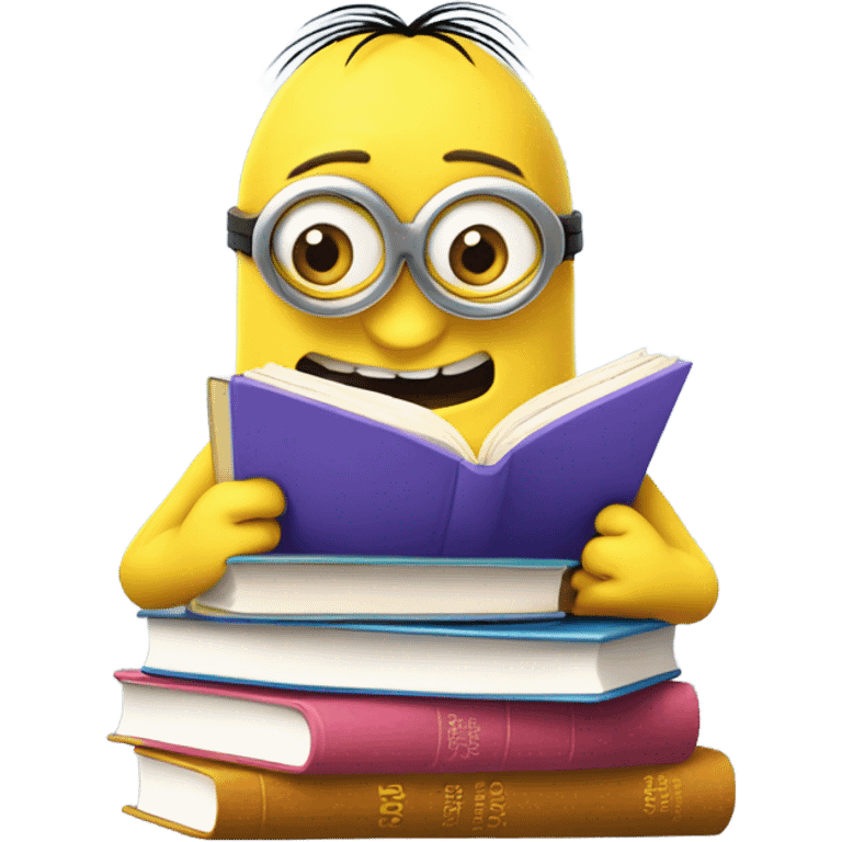 Minion with books emoji