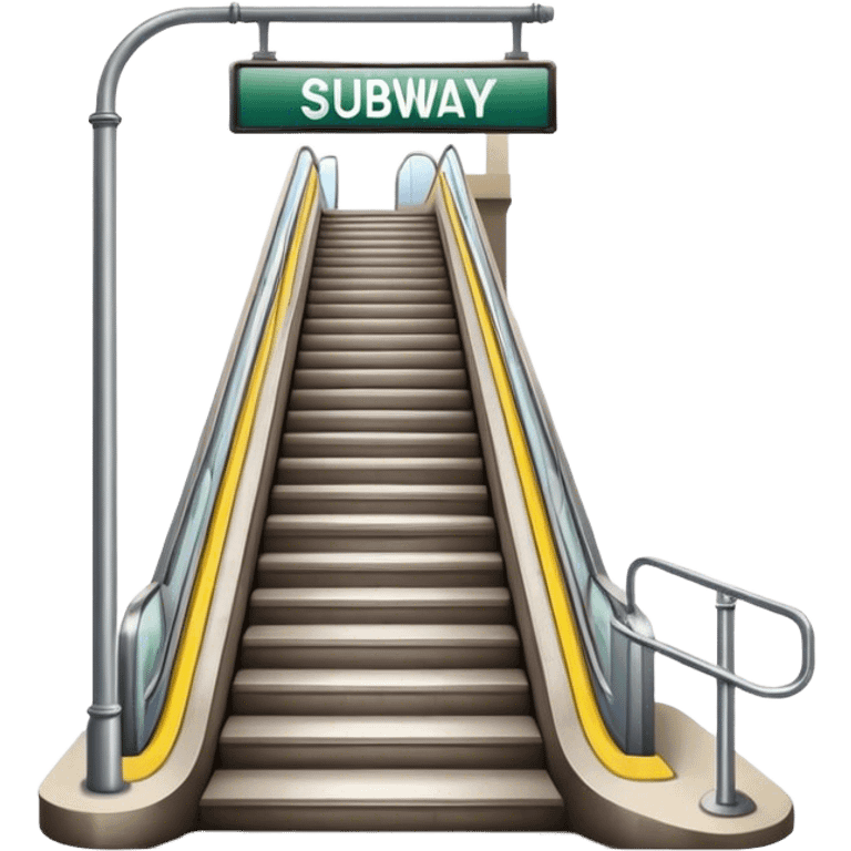 the entrance to the subway is via a staircase with a subway sign emoji