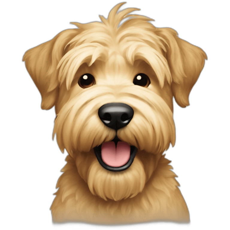 Wheaten terrier with big smile emoji