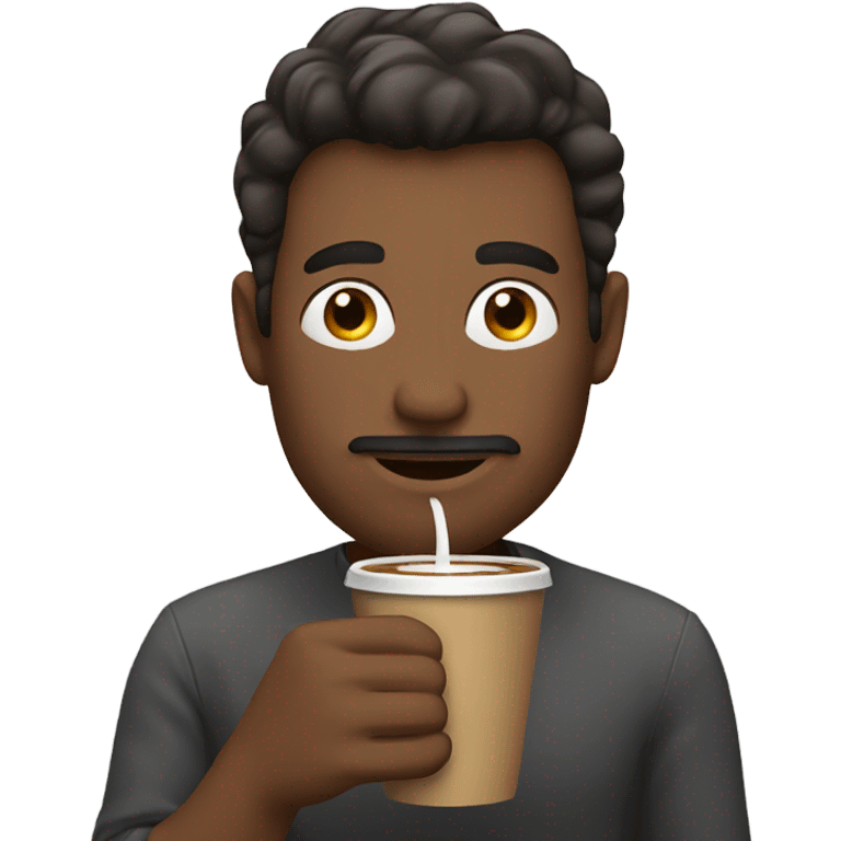 Man drinking coffee emoji