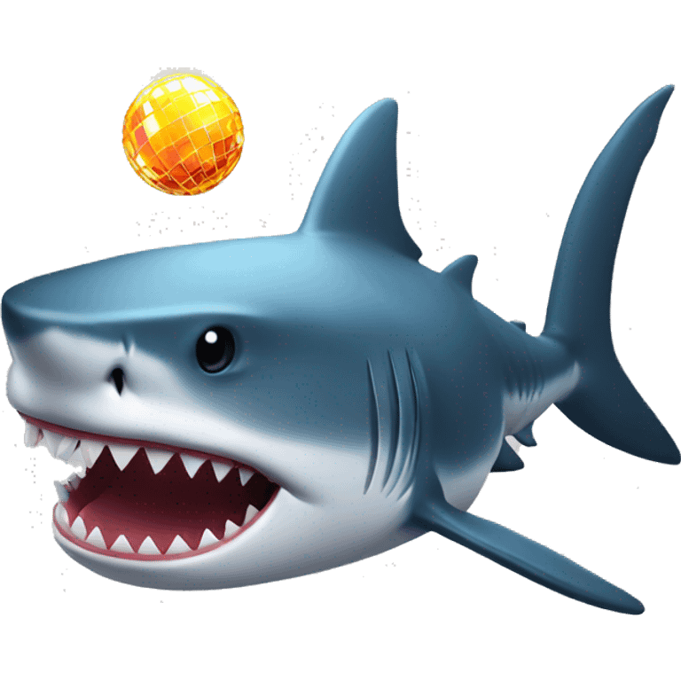 A shark with a discoball emoji