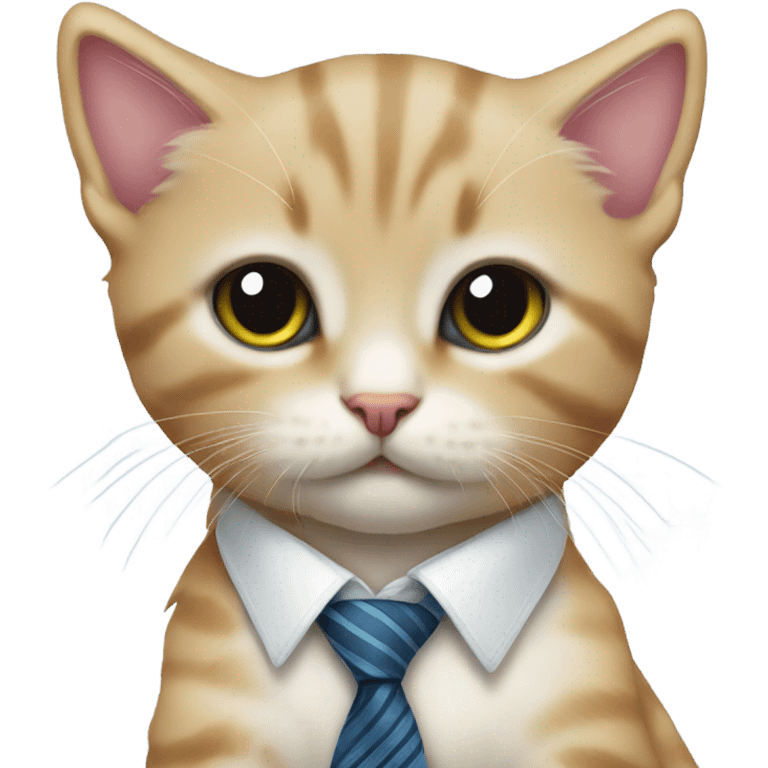 kitten wearing a tie emoji