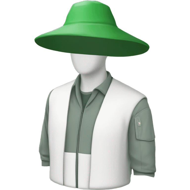 gardener pith helmet jacket white green trees  emoji