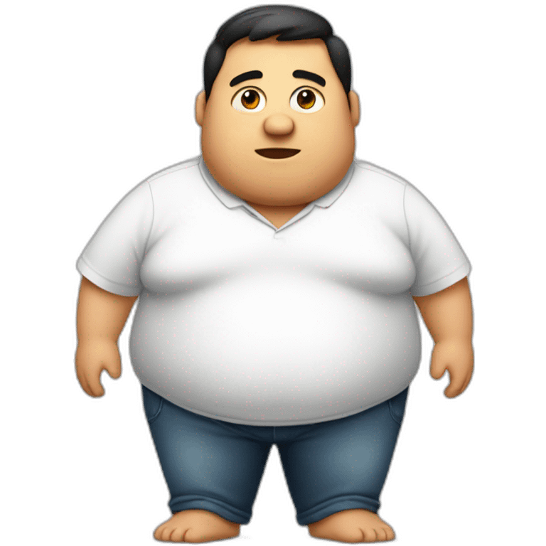 male fat belly in shirt emoji