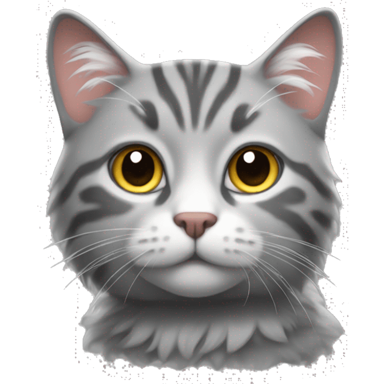 Fluffy grey tabby cat emoji